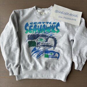 Vintage NFL Seattle Seahawks Football Sweatshirt 90s Seahawks Crewneck Shirt tee